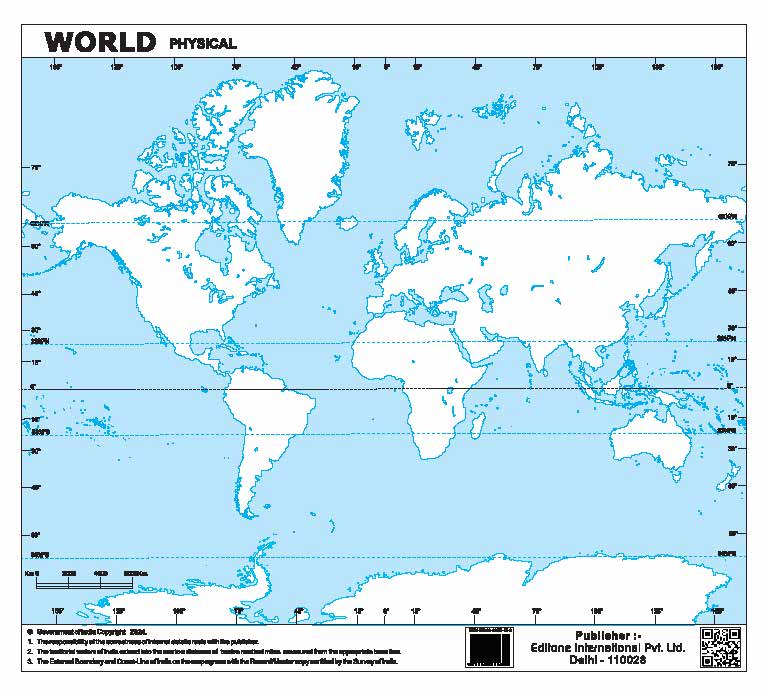 Physical world map.
