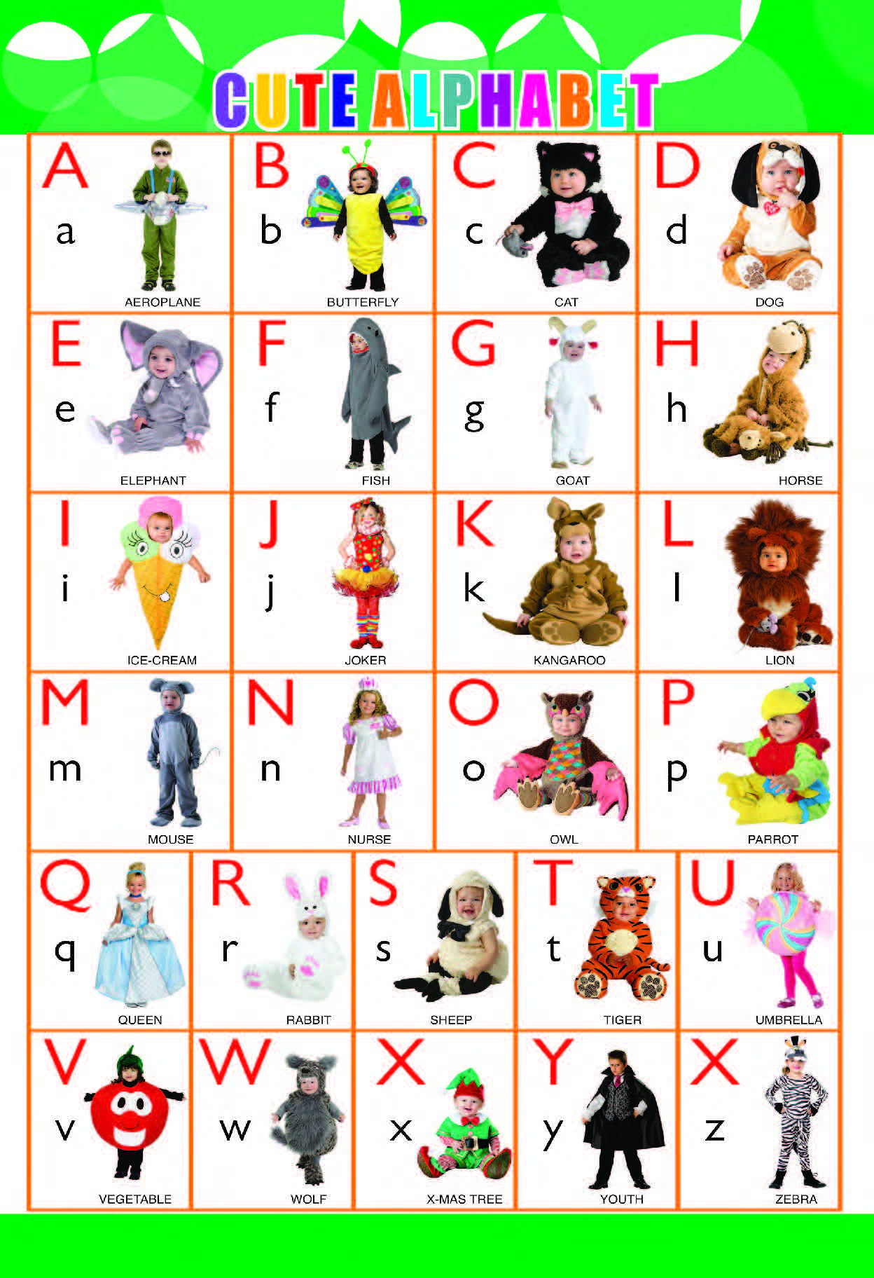 Cute Alphabet Chart for Kids