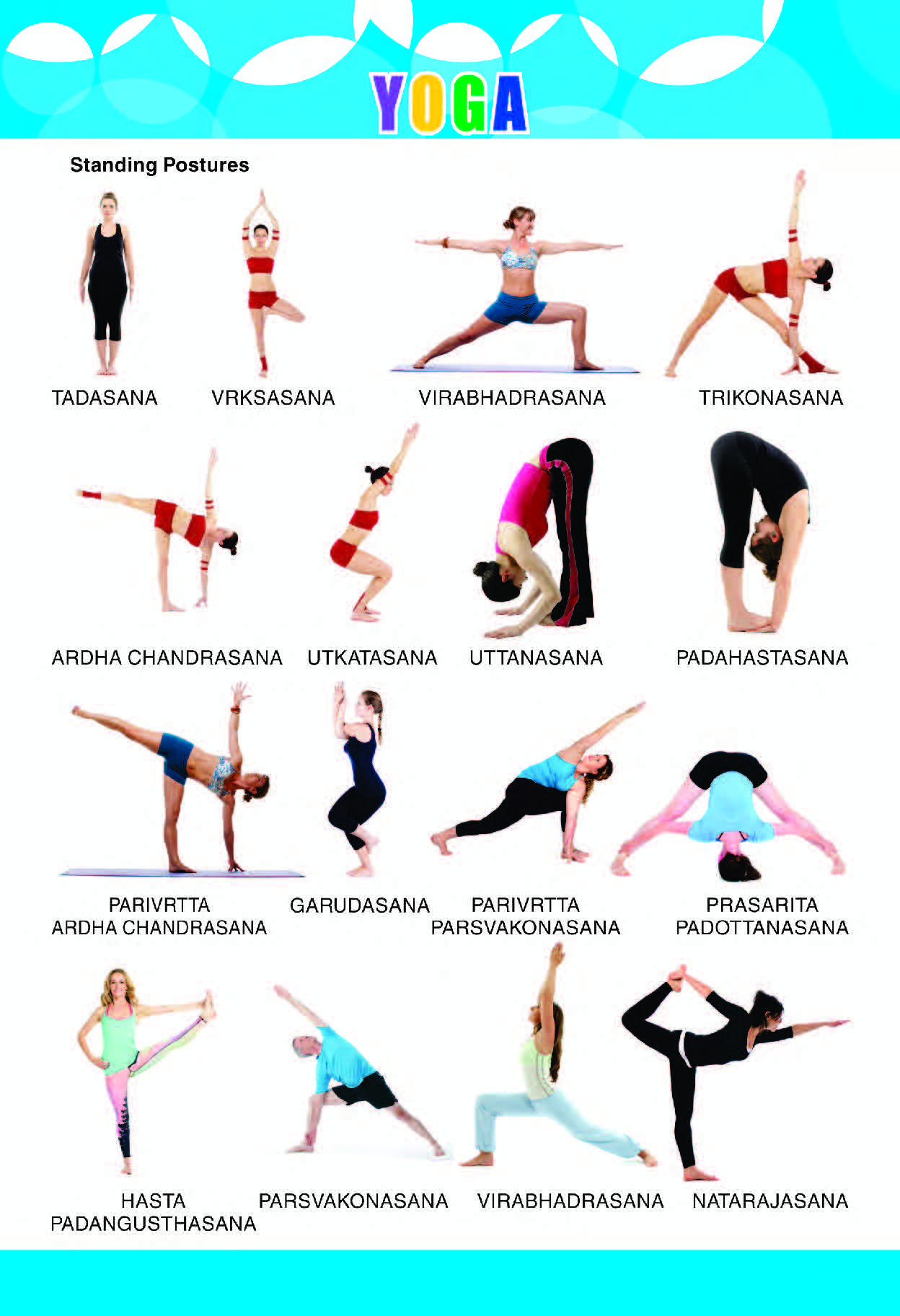Yoga Chart for Kids & Beginners