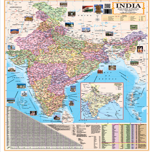 India Road Guide & Political Map