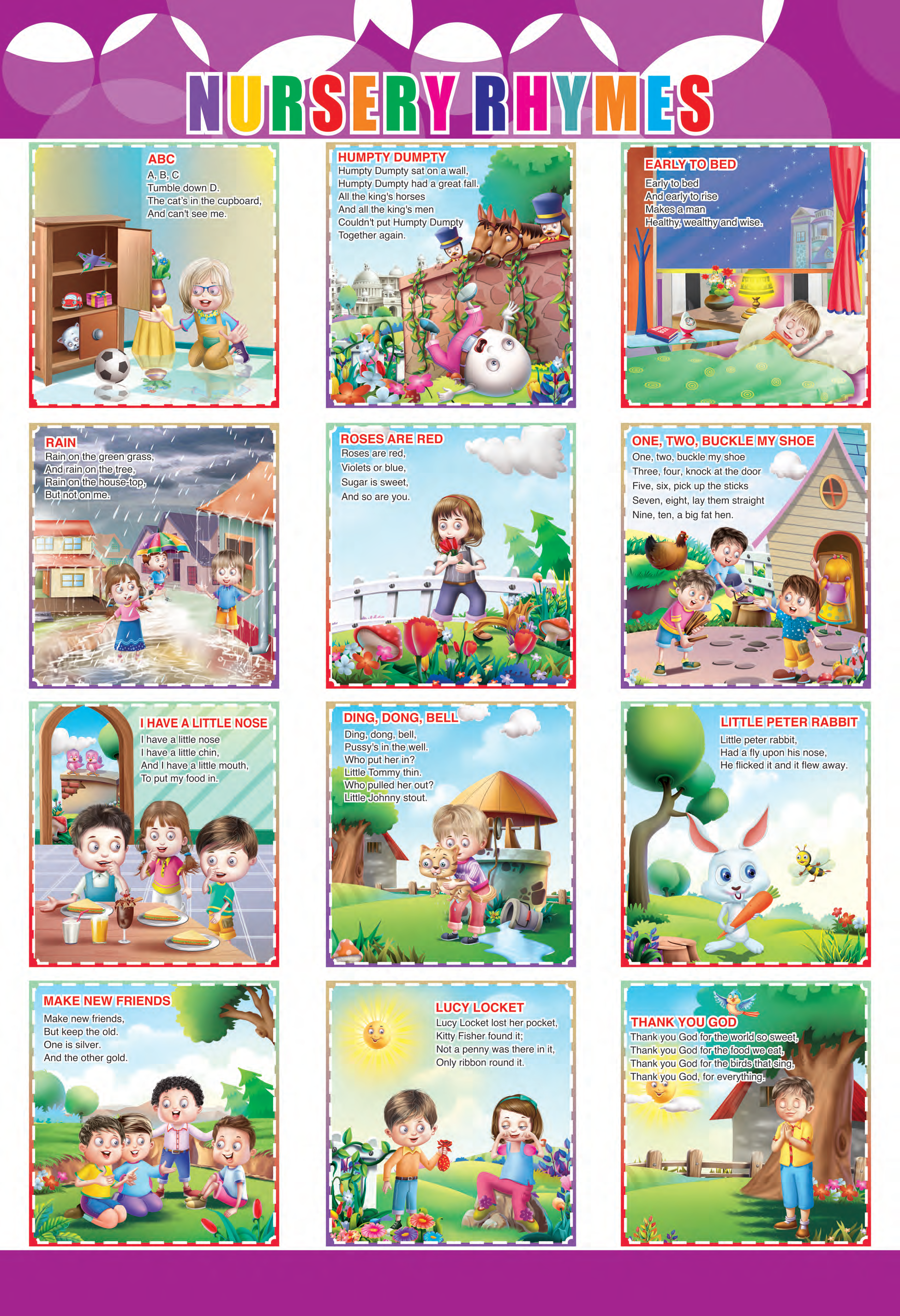 Nursery Rhymes Chart for Kids